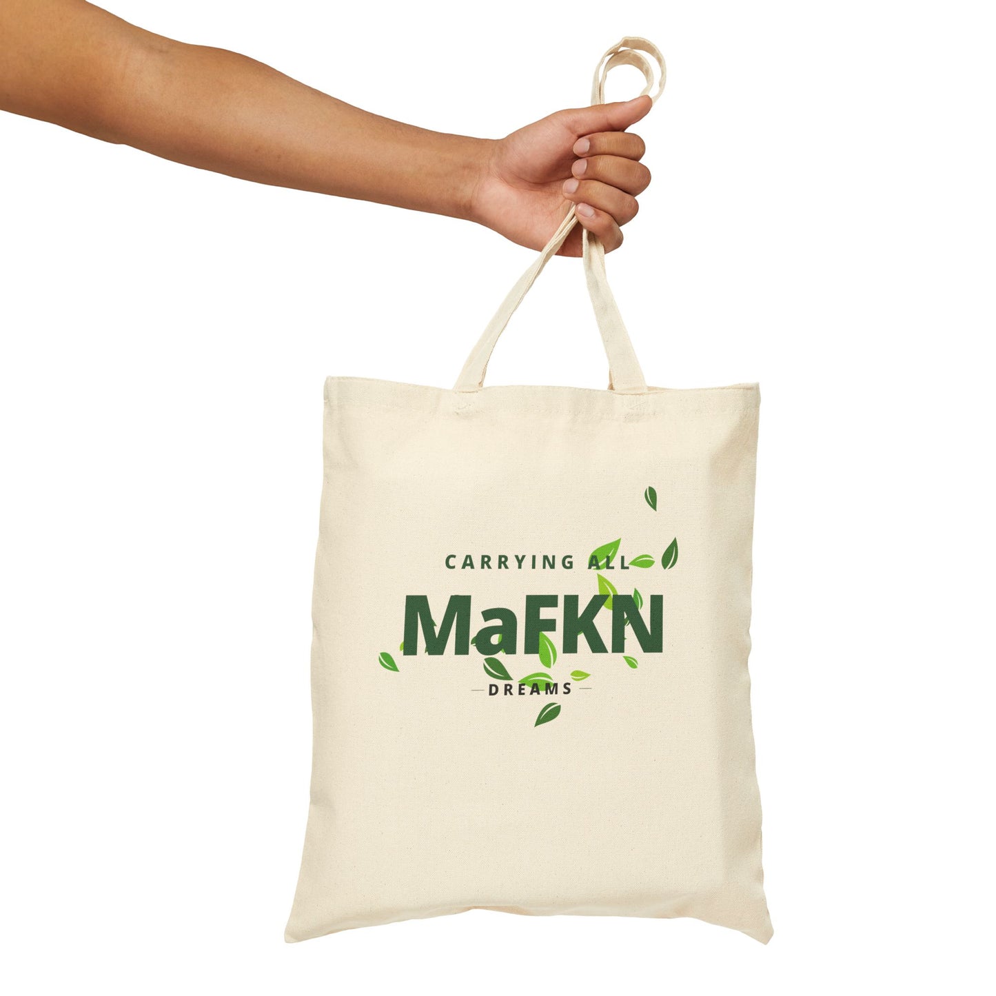 Carrying all MaFKN Dreams Green Leaf Print | Cotton Tote |