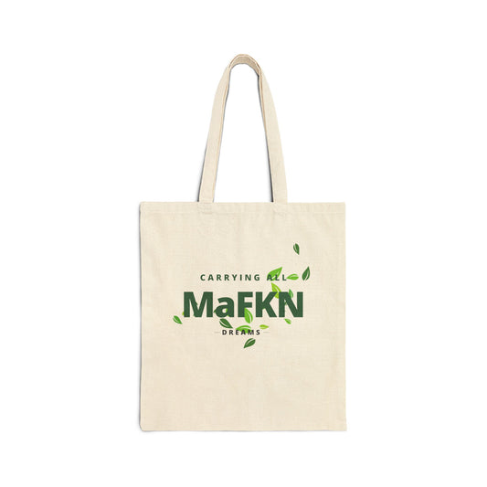 Carrying all MaFKN Dreams Green Leaf Print | Cotton Tote |