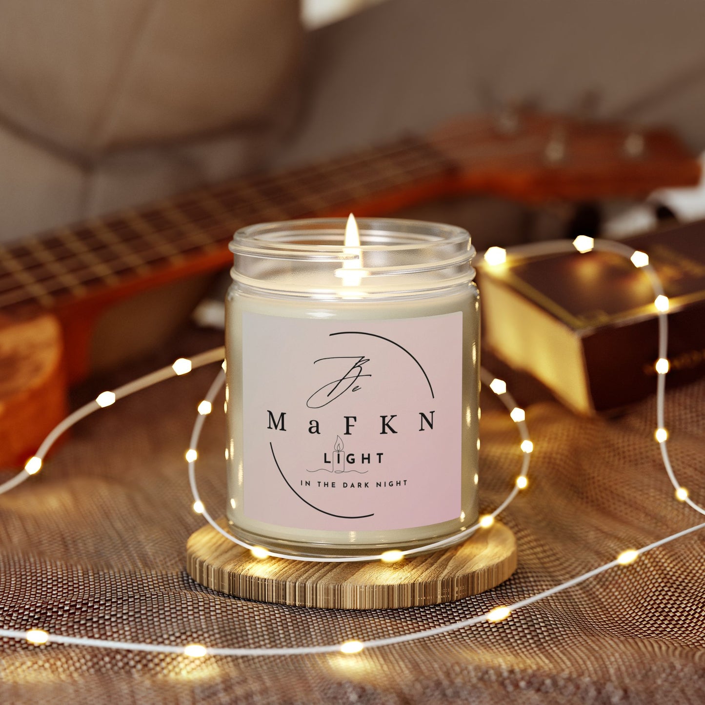 Coconut Apricot Soy Candle (4oz & 9oz) | Be MaFKN Light in the dark night | Light Scented Jar Candle