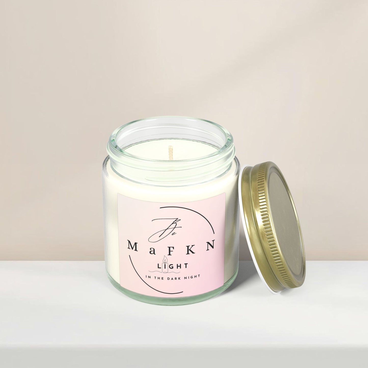 Coconut Apricot Soy Candle (4oz & 9oz) | Be MaFKN Light in the dark night | Light Scented Jar Candle