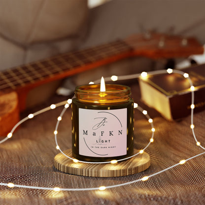 Coconut Apricot Soy Candle (4oz & 9oz) | Be MaFKN Light in the dark night | Light Scented Jar Candle