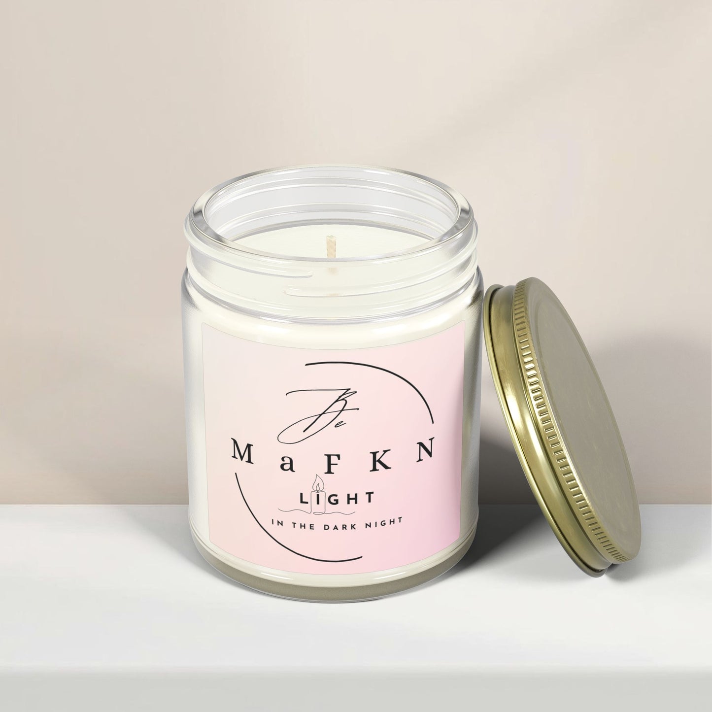 Coconut Apricot Soy Candle (4oz & 9oz) | Be MaFKN Light in the dark night | Light Scented Jar Candle