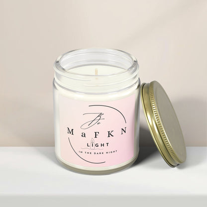 Coconut Apricot Soy Candle (4oz & 9oz) | Be MaFKN Light in the dark night | Light Scented Jar Candle