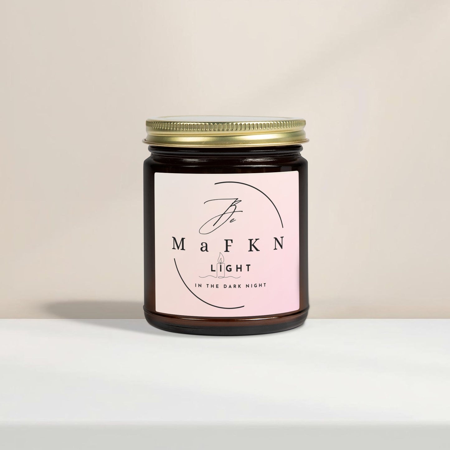 Coconut Apricot Soy Candle (4oz & 9oz) | Be MaFKN Light in the dark night | Light Scented Jar Candle