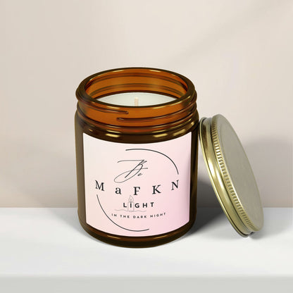 Coconut Apricot Soy Candle (4oz & 9oz) | Be MaFKN Light in the dark night | Light Scented Jar Candle