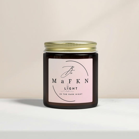 Coconut Apricot Soy Candle (4oz & 9oz) | Be MaFKN Light in the dark night | Light Scented Jar Candle