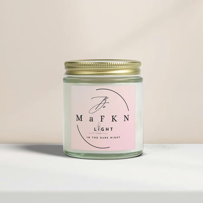 Coconut Apricot Soy Candle (4oz & 9oz) | Be MaFKN Light in the dark night | Light Scented Jar Candle