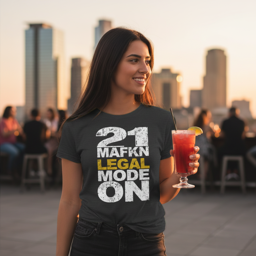 21 MaFKN Legal Mode On | 21st Birthday Shirt | Birthday Gift | Birthday Party | Birthday Tshirt Tee