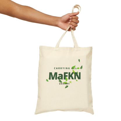 Carrying all MaFKN Dreams Green Leaf Print | Cotton Tote |