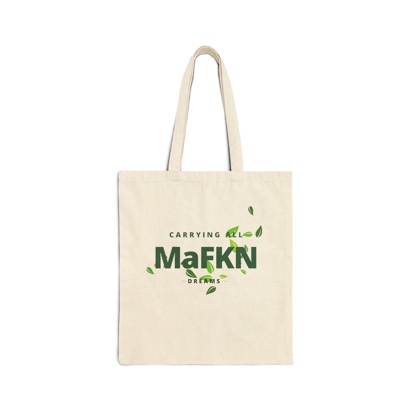 Carrying all MaFKN Dreams Green Leaf Print | Cotton Tote |