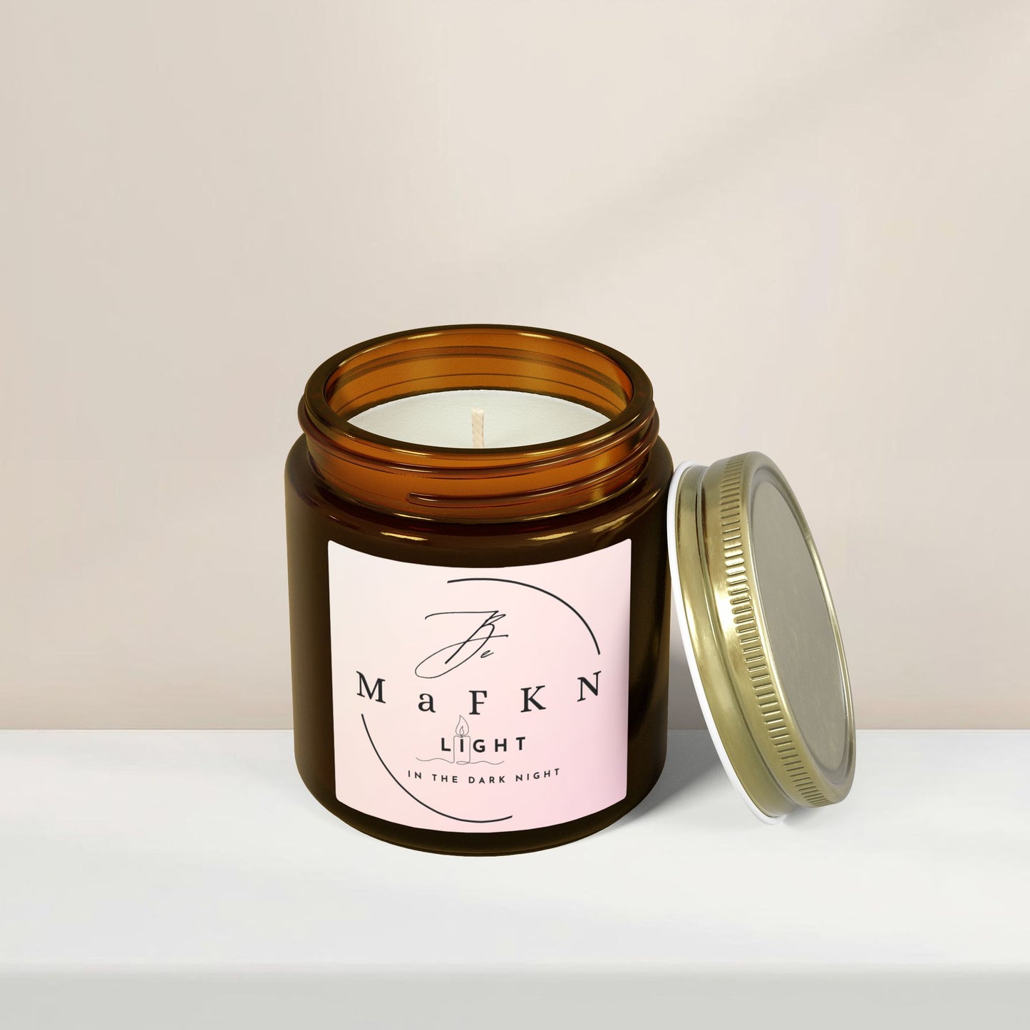 Coconut Apricot Soy Candle (4oz & 9oz) | Be MaFKN Light in the dark night | Light Scented Jar Candle