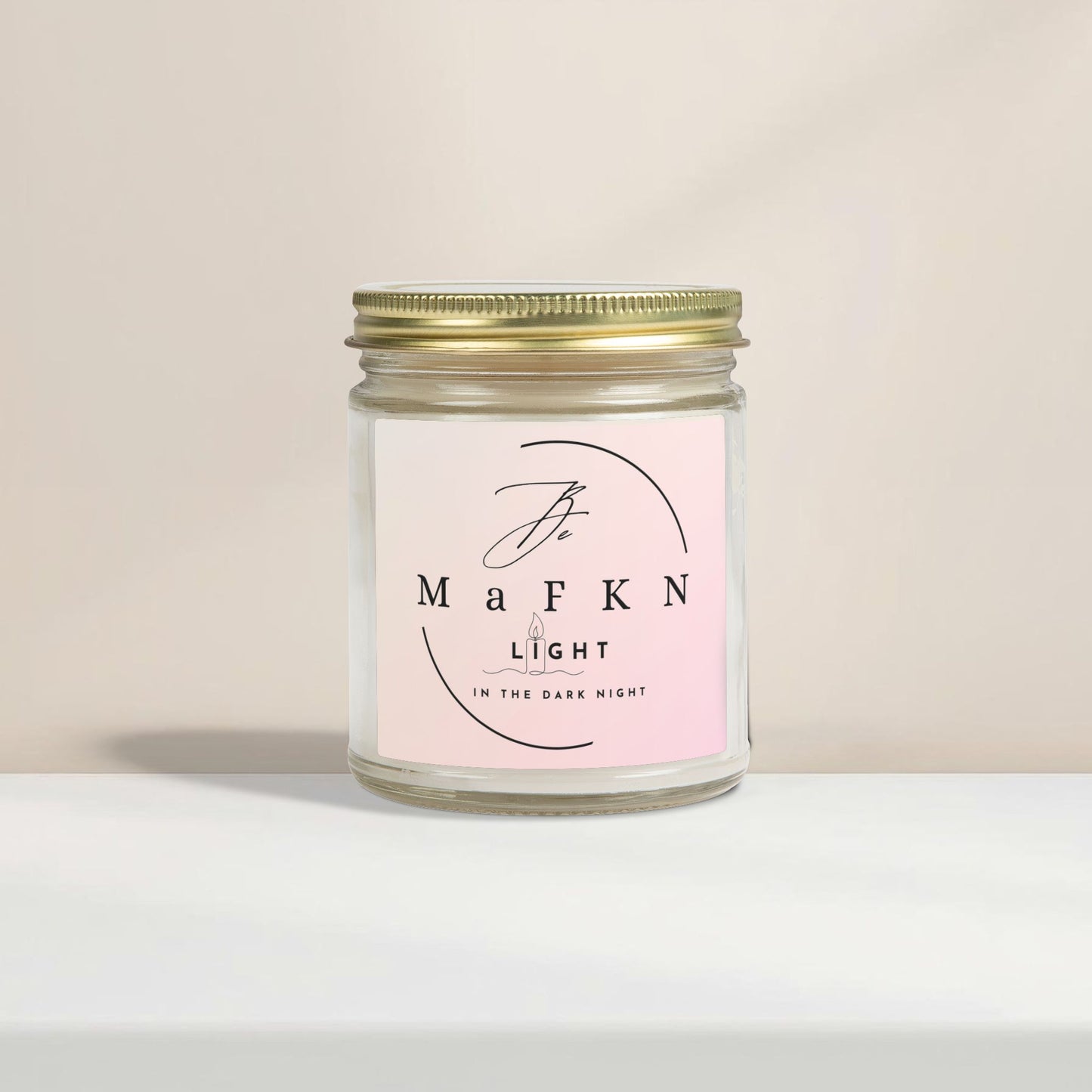 Coconut Apricot Soy Candle (4oz & 9oz) | Be MaFKN Light in the dark night | Light Scented Jar Candle