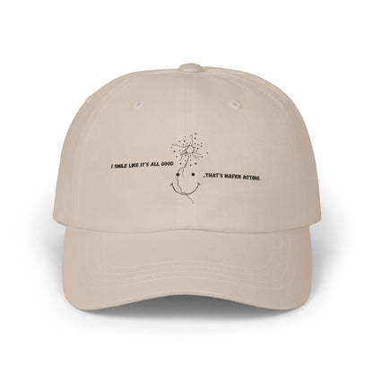 Smiley Embroidered Cap | I smile like it's all good...That's MaFKN acting | Aesthetic Hat |