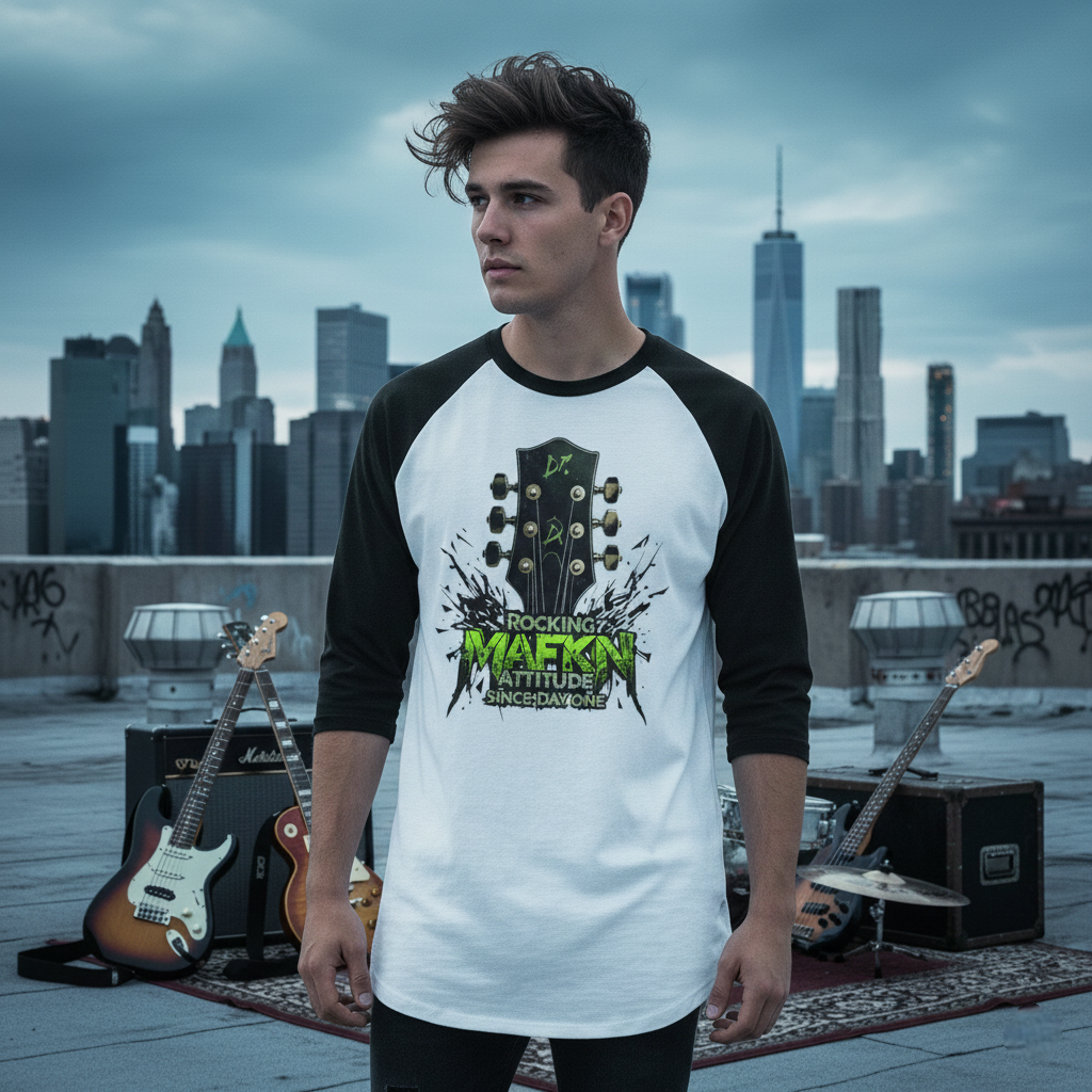 Rocking MaFKN Attitude Since Day One Raglan Shirt | Music Tee | Band Merch | Gift for Musicians | Festival Outfit | Music Lover